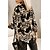 abordables Tops &amp; Blouses-Mujer Camisa Blusa Negro Blanco Rosa Botón Estampado Leopardo Impresión de cadenas Casual Manga Larga Cuello Camisero Básico Regular S