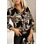 preiswerte Tops &amp; Blouses-Damen Hemd Bluse Schwarz Weiß Rosa Taste Bedruckt Leopard Ketten drucken Casual Langarm Hemdkragen Basic Standard S
