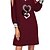 cheap Casual Dresses-Women&#039;s Casual Dress T Shirt Dress Tee Dress Shift Dress Mini Dress Black Red Heart Long Sleeve Summer Spring Sequins Fashion V Neck Loose Fit Vacation Fall Dress Spring Dress 2023 S M L XL 2XL 3XL