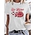 economico T-shirts-Per donna maglietta Nero Bianco Giallo Stampa Pop art Leopardo Giornaliero Per eventi Manica corta Rotonda Essenziale 100% cotone Standard Pittura S