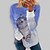 billige T-skjorte-Dame T skjorte Katt Daglig Helg Gul Rosa Blå Trykt mønster Langermet Grunnleggende Rund hals Normal Høst vinter