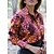 preiswerte Tops &amp; Blouses-Damen Hemd Bluse Rote Blau Braun Taste Bedruckt Graphic Casual Langarm Hemdkragen Basic Standard S