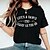 abordables T-shirts-T shirt Tee Femme Noir Blanche Rose Claire Imprimer Graphic Lettre du quotidien Vacances Manche Courte Col Rond basique 100% Coton Normal Standard Peinture S