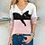 cheap T-Shirts-Women&#039;s T shirt Tee Black Yellow Pink Print Color Block Cat Daily Weekend Long Sleeve Round Neck Basic Regular 3D Cat Painting S
