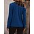 cheap Tops &amp; Blouses-Women&#039;s Shirt Blouse Blue Lace Patchwork Plain Casual Long Sleeve Round Neck Basic Regular S