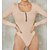 abordables Bodysuit-Mujer Mono Negro Blanco Rosa Cremallera de un cuarto Plano Casual Manga Larga Escote en U Básico S