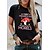 cheap T-Shirts-Women&#039;s T shirt Tee Black Wine Dusty Blue Print Graphic Letter Daily Holiday Short Sleeve Round Neck Basic 100% Cotton Regular Painting S