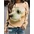 billige Hættetrøjer &amp; sweatshirts-Dame Sweatshirt bluse Hund Basale Sort Hvid Gul Gade Afslappet Rund hals Langærmet Top Mikroelastisk Efterår vinter
