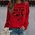 preiswerte Kapuzenpullis &amp; Sweatshirts-Damen Sweatshirt Pullover Zur Seite fahren Strassenmode Schwarz Weiß Rosa Graphic Weihnachten Langarm Rundhalsausschnitt