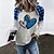 cheap Women&#039;s Hoodies &amp; Sweatshirts-Women&#039;s Basic Round Neck Valentine Plaid Heart Tee