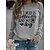 billige Hættetrøjer &amp; sweatshirts-Dame Sweatshirt bluse Basale Sort Hvid Gul Grafisk Gade Langærmet Rund hals