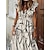 cheap Maxi Dresses-Women&#039;s White Geometric Maxi Swing Dress