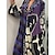cheap Maxi Dresses-Women&#039;s Casual Dress Swing Dress Long Dress Maxi Dress Casual Plaid Print Outdoor Daily Vacation V Neck Long Sleeve Dress Loose Fit Purple Winter Fall S M L XL