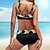 preiswerte Bikini-Damen Badeanzug Tankini 2 Stück Übergröße Bademode Plaid Blau Bustier Badeanzüge Sport Sommer