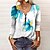 cheap Tops &amp; Blouses-Women&#039;s T shirt Tee Yellow Red Blue Quarter Zip Print Floral Holiday Weekend Long Sleeve Round Neck Basic Regular Floral Painting S