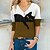 cheap T-Shirts-Women&#039;s T shirt Tee Black Yellow Pink Print Color Block Cat Daily Weekend Long Sleeve Round Neck Basic Regular 3D Cat Painting S
