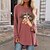economico T-shirts-Per donna maglietta Nero Giallo Rosso Stampa Leopardo Labbro Giornaliero Fine settimana Manica lunga Rotonda Essenziale Lungo Pittura S