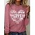 cheap T-Shirts-Women&#039;s Tunic White Pink Blue Letter Daily Sports Long Sleeve Round Neck Basic Regular S