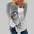 billige T-skjorte-Dame T skjorte Katt Daglig Helg Gul Rosa Blå Trykt mønster Langermet Grunnleggende Rund hals Normal Høst vinter