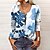 cheap Tops &amp; Blouses-Women&#039;s T shirt Tee Black Yellow Light Green Quarter Zip Print Floral Feather Daily Weekend Long Sleeve Round Neck Basic Regular Floral Painting S