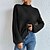 cheap Sweaters-Women&#039;s Pullover Sweater Jumper Stand Collar Turtleneck Cable Knit Acrylic Knitted Fall Winter Outdoor Daily Holiday Stylish Casual Soft Long Sleeve Pure Color Maillard Black White Army Green S M L