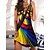 cheap Casual Dresses-Women&#039;s Casual Dress Floral Color Block Shift Dress Tank Dress Crew Neck Print Mini Dress Outdoor Daily Fashion Regular Fit Sleeveless Yellow Blue Summer Spring S M L XL XXL
