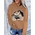 preiswerte Kapuzenpullis &amp; Sweatshirts-Damen Hoodie Sweatshirt Kapuze Zur Seite fahren Vordertasche Basic Schwarz Weiß Rote Katze Strasse Langarm Kapuzenpullover