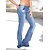 abordables Pants-mujer jeans acampanados tiro bajo corte bota largo completo bolsillo denim elástico cintura alta casual diario casual diario azul marino azul claro s m