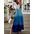 cheap Maxi Dresses-Women&#039;s Casual Dress T Shirt Dress Tee Dress Summer Dress Long Dress Maxi Dress Basic Casual Floral Color Block Split Print Outdoor Daily Vacation V Neck Short Sleeve Dress Loose Fit Royal Blue Blue