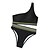 abordables Bikini-Mujer Bañadores Bikini Normal Traje de baño Plano 2 Piezas Un Hombro Negro Venda Trajes de baño Verano Deportes