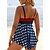 cheap Tankini-Plus Size Women&#039;s Printed Tankini Swimwear Set
