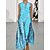 cheap Maxi Dresses-Women&#039;s Leaf Print Sleeveless Maxi Dress V Neck