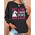 cheap Women&#039;s Hoodies &amp; Sweatshirts-Women&#039;s Basic Round Neck Long Sleeve Tee with Dog Text Print