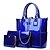 cheap Bags-Women&#039;s Bags PU Leather Patent Leather Bag Set 3 Pcs Purse Set Zipper Shopping Bag Sets Handbags Black Blue Purple Red