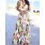abordables Vestidos Maxi-Mujer Vestido de verano Vestido de una línea Vestido lencero vestido largo vestido largo Moda Ropa de calle Floral Espalda al Aire Estampado Vacaciones Noche Playa Con Tirantes Sin Mangas Vestido