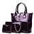 cheap Bags-Women&#039;s Bags PU Leather Patent Leather Bag Set 3 Pcs Purse Set Zipper Shopping Bag Sets Handbags Black Blue Purple Red