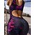 billige Yoga Sets-Dame Træningsdragt Heldragtskostumer Træningssæt Patchwork Bodysuit Mode Lilla Yoga Fitness Gym Træning Net Mavekontrol Balleløft Åndbart Uden ærmer Sport Sportstøj Elastisk