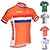cheap Cycling Clothing-21Grams® Netherlands National Flag Short Sleeve Men&#039;s Cycling Jersey - Orange Bike Breathable Quick Dry Moisture Wicking Jersey Top Sports Terylene Summer Mountain Bike MTB Road Bike Cycling Clothing