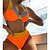 preiswerte Bikini-Damen Badeanzug Bikinis Normal Bademode Farbblock 2 Teile Orange Badeanzüge Sommer Sport
