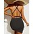abordables Una pieza-Solid Color Lace Skirt Two-Piece Swimsuit
