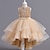 cheap Girls&#039; Dresses-Elegant Gold Sequin Tulle Midi Dress for Girls