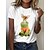 abordables T-shirts-Mujer Camiseta 100% Algodón Gato Perro Diario Fin de semana Estampado zg4 Manga Corta Básico Escote Redondo white