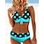 cheap Bikini-Women&#039;s Swimwear Tankini 2 Piece Plus Size Swimsuit Printing Plaid Polka Dot Summer Bathing Suits
