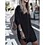 cheap Casual Dresses-Women&#039;s Cover Up Beach Dress Beach Wear Button Pocket Mini Dress Plain Basic Classic 3/4 Length Sleeve Stand Collar Outdoor Daily Loose Fit Black White 2023 Summer Spring One Size
