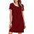 baratos Vestidos Casuais-Mulheres Vestido T shirt Vestido de turno Casual Aconchegante Minivestido Cor Sólida Patchwork Decote Redondo Casa Lazer Preto Vinho 2023 Verão Primavera S M L XL