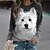 cheap Women&#039;s Hoodies &amp; Sweatshirts-Women&#039;s Basic Dog Street Round Neck Sweatshirt