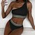 cheap Bikini-Women&#039;s Swimwear Bikini Normal Swimsuit Plain 2 Piece One Shoulder Black Bandeau Bathing Suits Summer Sports