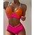 preiswerte Bikini-Damen Badeanzug Bikinis Normal Bademode Farbblock 2 Teile Print Orange Badeanzüge Sommer Sport
