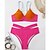 baratos Bikini-Mulheres Roupa de Banho Biquíni Normal roupa de banho Bloco de cor 2 Peças Estampado Laranja Fatos de banho Verão Esportivo