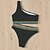 abordables Bikini-Mujer Bañadores Bikini Normal Traje de baño Plano 2 Piezas Un Hombro Negro Venda Trajes de baño Verano Deportes